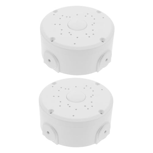 LABRIMP 2 Stücke wasserdichte Überwachungskamera Halterung mit Mehrloch-montageplatte und Kabelschutzbox Wetterfeste Outdoor CCTV Kamera Halterung für Flexible Wand Deckenmontage von LABRIMP