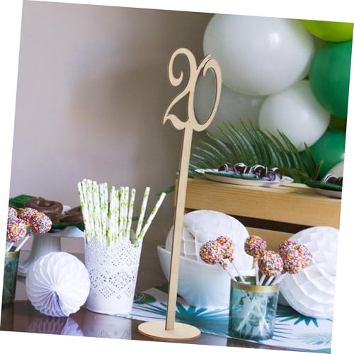 LABRIMP 20 Stück Teiliges Holz Tischnummern mit Halter Basis Rustikale Sitznummern für Hochzeitsfeier Party und Catering Vielseitig Dekorierbar für Eventgestaltung von LABRIMP