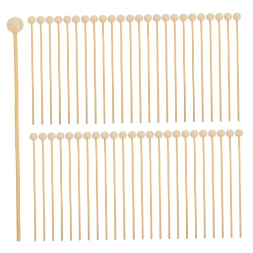 LABRIMP 200 Stück Holzstäbchen mit Kugelende Lebensmittelechte Lutscher und Cake Pop Stiele Vielseitig für Süßigkeiten Getränke und Bastelprojekte Natürliche Holzqualität Wiederverwendbar von LABRIMP