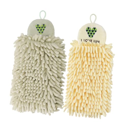 LABRIMP 2Stücke Hängendes Chenille Handtuch Schnell Trocknend Bean und Vielseitig für Küche und Bad Hohe Wasseraufnahmefähigkeit zum Abwischen und Reinigen von LABRIMP