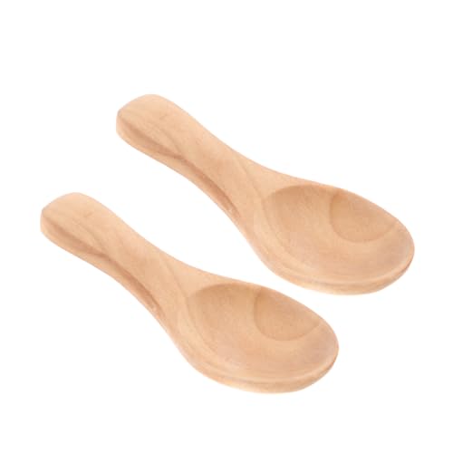 LABRIMP 2Stücke Milchpulverlöffel aus Holz Mini Löffel mit Kurzem Griff Teezubehör für Salz und Gewürze Zuhause Büro und Gastronomie von LABRIMP