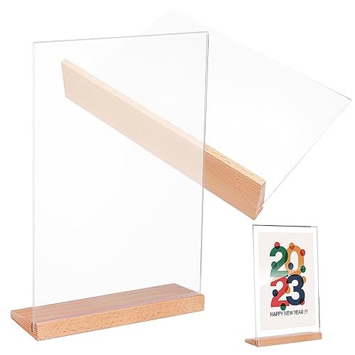 LABRIMP 2Stücke Tischpreisschilderhalter aus Transparent Förmiger Menüständer Dokumentenbroschüre Display Halter für Restaurants und Geschäfte von LABRIMP