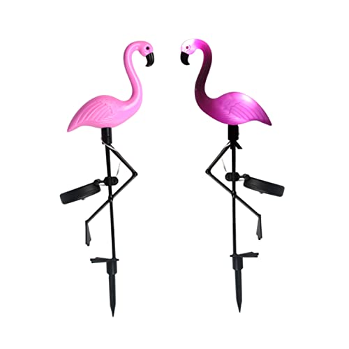 LABRIMP 2st Flamingo-partydekorationen Rosa Flamingo Cartoon-tier Flamingo Weihnachtsschmuck Bodenstrahler Flamingo- Musterlicht. Gartenlicht Solar-led-licht Muster Licht Weihnachten von LABRIMP