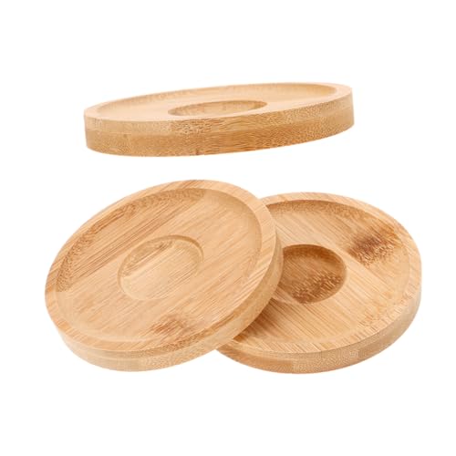 LABRIMP 3 Stück Drehbarer Untersetzer Teiliges aus Holz Multifunktionale Basis für Whiskey und Rumgläser rutschfeste Drehbare Tassenmatte für Bar und Partytisch Stilvolles Farmhouse von LABRIMP
