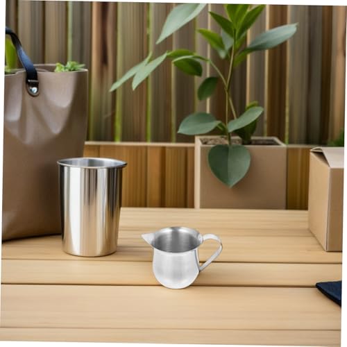 LABRIMP 3 Stück Edelstahl Milchaufschäumer Milchkännchen mit Schmaler Tülle Präzises Gießen Kompakt Stylisch für Espresso Cappuccino Outdoor Küche von LABRIMP