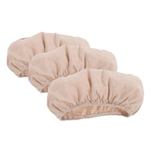 LABRIMP 3 Stück Ovaler Brot Gärkörbchen Leineneinsätze Atmungsaktive Backtuch Liner im Landhausstil Vielseitig für Brotfermentation Servieren und Picknick Beige von LABRIMP
