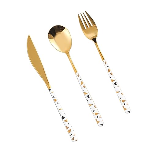 LABRIMP 3 Stück Teiliges Besteckset aus mit Löffel und Messer Geschirr für Zuhause Restaurant und Veranstaltungen Langer Griff für bei Hochzeiten und Bbq LABRIMP 3 Stück Teiliges Besteckset aus mit Löffel und Messer Geschirr für Zuhause Restaurant und Veranstaltungen Langer Griff für bei Hochzeiten und Bbq von LABRIMP