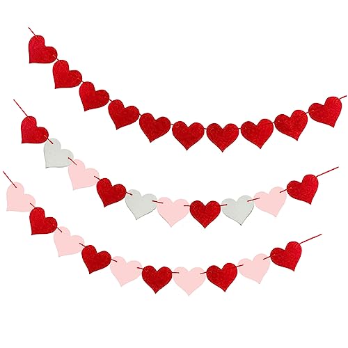 LABRIMP 3 Stück Teiliges Herz Banner Valentinstag Hochzeit Party Deko Hängende Girlande mit Glitzer Romantisches Valentinstags für Wand Fenster Decke LABRIMP 3 Stück Teiliges Herz Banner Valentinstag Hochzeit Party Deko Hängende Girlande mit Glitzer Romantisches Valentinstags für Wand Fenster Decke von LABRIMP