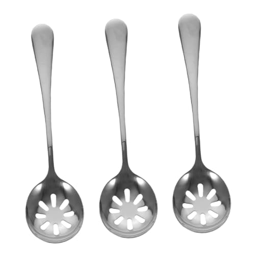LABRIMP 3 Stück Teiliges aus Geschlitzte Servierlöffel mit Löchern Vielseitig für Buffet Pasta Salate Wiederverwendbar Polierte Oberfläche Komfortabel und Leicht zu Reinigen von LABRIMP