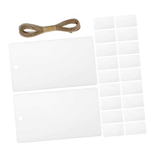 LABRIMP 32 Stück Teiliges Weißes Papieretiketten Haken Beschreibbare Blanko Organizer tags für Körbe Platzsparende Hängeetiketten für Küchen Vorratsschrankbeschriftung DIY von LABRIMP