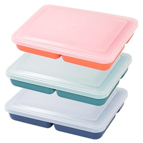 LABRIMP 3Stücke Großvolumige Lunchboxen für Erwachsene Teiliges mit Fächern Mikrowellengeeignet und Wiederverwendbar Praktische Essensbehälter für Erwachsene Transparentes Design von LABRIMP