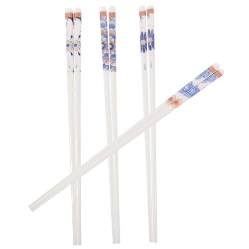 LABRIMP 4 Paare Japanische Stil Keramik Essstäbchen Wiederverwendbare und Spülmaschinenfeste Stäbchen für Sushi für Familie Reisen und Feste Design für Einzigartiges Esserlebnis von LABRIMP