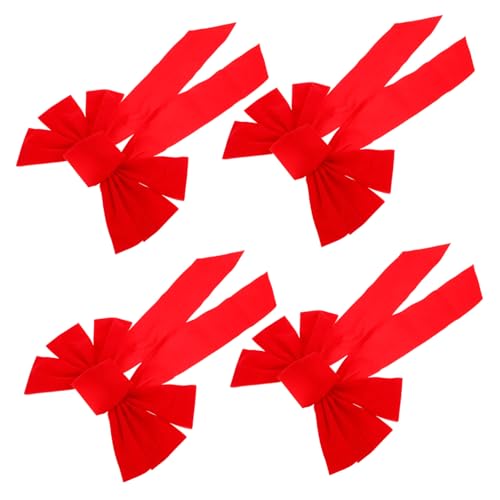 LABRIMP 4 Stck. Rote Weihnachtsbaum Schleifen aus Samtigem Lint Große Festliche Schleifendekoration für Weihnachtsbaum Treppengeländer Geschenkkörbe und Partydeko von LABRIMP