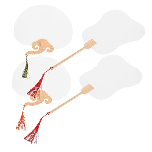 LABRIMP 4 Stück DIY Handfächer aus mit Leerer Graffiti Oberfläche Handheld Fächer für Kreative Malprojekte für Hochzeiten Partys und Dekorationen Zufällige Farbe Zufällige Farbe von LABRIMP