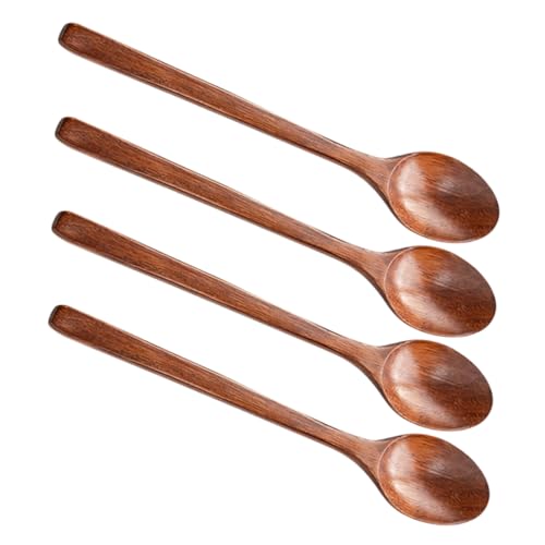 LABRIMP 4 Stück Holzlöffel mit Langem Griff Multifunktionale Küchenlöffel für Rühren von Soups Honig und Design für Haushalt und Gastronomie von LABRIMP