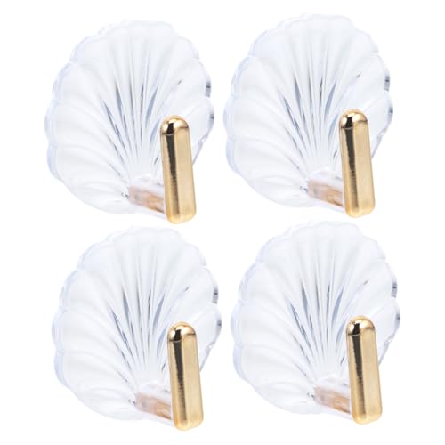 LABRIMP 4 Stück Selbstklebende Wandhaken Transparente Goldene Design Haken für Handtücher Taschen Hüte für Badezimmer Wohnzimmer LABRIMP 4 Stück Selbstklebende Wandhaken Transparente Goldene Design Haken für Handtücher Taschen Hüte für Badezimmer Wohnzimmer von LABRIMP