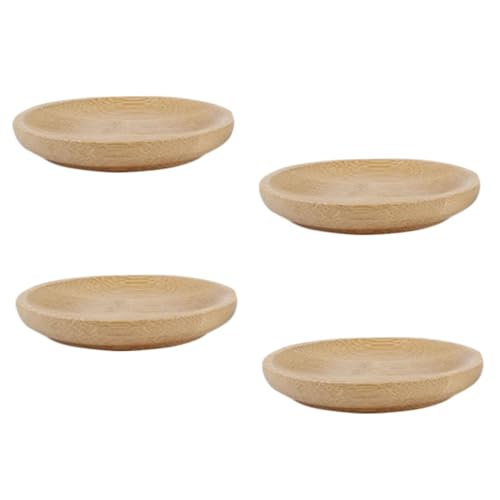 LABRIMP 4 Stück Teiliges Kleine Bambusteller Kreative Dipschalen für Snacks Sojasauce und Desserts Japanisches Design für Gewürze und Appetizer von LABRIMP