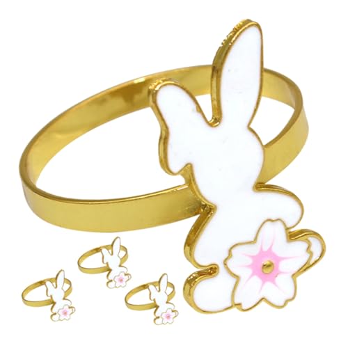 LABRIMP 4 Stück Teiliges Serviettenring Osterhasen Design aus Eisen Niedliche Tischdekoration für Festessen Stabiler Napkin Holder mit Praktischem Verschluss für Osterfeiern und LABRIMP 4 Stück Teiliges Serviettenring Osterhasen Design aus Eisen Niedliche Tischdekoration für Festessen Stabiler Napkin Holder mit Praktischem Verschluss für Osterfeiern und von LABRIMP
