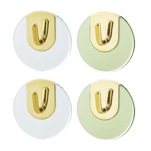 LABRIMP 4 Stück Wandhaken Multifunktionale Selbstklebende Haken für Mäntel Handtücher und Schlüssel Transparente und Grüne Ausführung für Küche Bad Schlafzimmer und Flur von LABRIMP