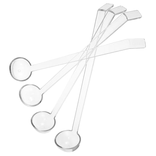 LABRIMP 4 Stücke Vakuum -Gefrierlöffel Plastik -Dressing -Saucen Kelle Cocktail -Köpfen Früchte Party Catering Clear Ladle Schöpfen der Plastik Portion Löffel für Gewürze Stk Transparent von LABRIMP