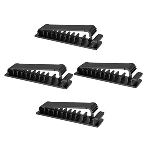 LABRIMP 4Stücke Kabelmanagement Organizer Selbstklebende Kabelhalter für Schreibtisch Einstellbare Kabelklemmen für USB Telefon Computerkabel Stabil Praktisch von LABRIMP