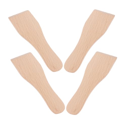 LABRIMP 4Stücke Kleine Holzspatel Set Lebensmittelecht für Pizzadrehen und Backen Vielseitige Kuchenschaber Einfach zu Reinigen für Koch von LABRIMP