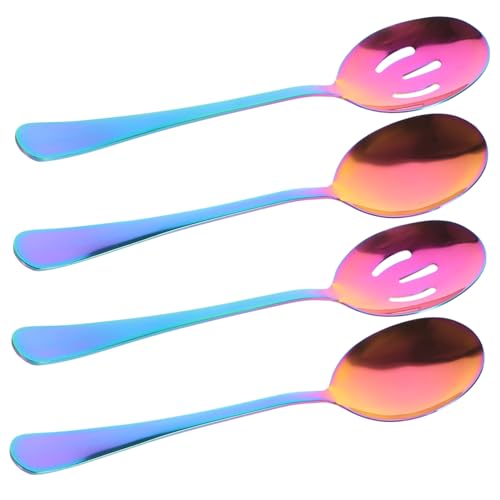 LABRIMP 4Stücke Schaumlöffel Teiliges Set Professionelles Servierbesteck für Vielseitige Anwendungen Wiederverwendbar und Desinfizierbar für Abendessen und Besondere von LABRIMP
