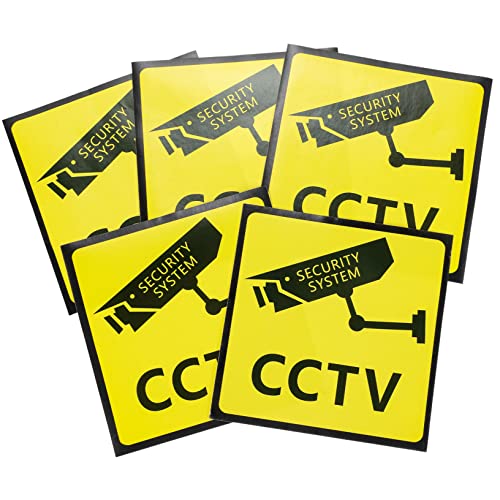 LABRIMP 5 Stück Cctv Warnschild für Privatgrundstücke Videoüberwachung Aufkleber Selbstklebend für Bürogebäude Parks und LABRIMP 5 Stück Cctv Warnschild für Privatgrundstücke Videoüberwachung Aufkleber Selbstklebend für Bürogebäude Parks und von LABRIMP