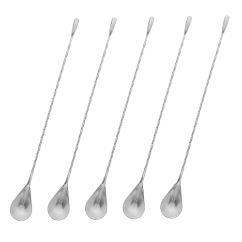 LABRIMP 5 Stück Edelstahl Cocktail Rührlöffel Spiralmuster Bar Löffel Vielseitig für Kaffee Tee Cocktails Milchshakes Saft Langlebig und Leicht zu Reinigen Wiederverwendbar LABRIMP 5 Stück Edelstahl Cocktail Rührlöffel Spiralmuster Bar Löffel Vielseitig für Kaffee Tee Cocktails Milchshakes Saft Langlebig und Leicht zu Reinigen Wiederverwendbar von LABRIMP