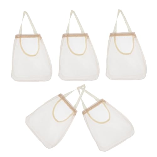 LABRIMP 5 Stück Hängende Netz-aufbewahrungstaschen aus Atmungsaktivem Material Wiederverwendbar Platzsparend für Kartoffeln Zwiebeln Knoblauch und Gemüse Küchenorganizer von LABRIMP