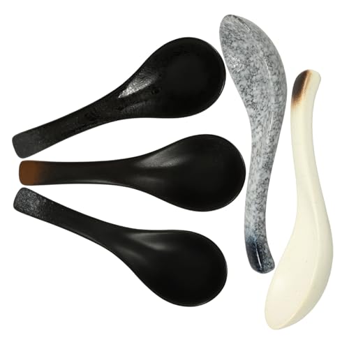 LABRIMP 5 Stück Teiliges Japanische Ramen Suppenlöffel aus Robustem Keramikmaterial Ergonomisch Geformt Farblich Abgestimmt für Asiatische Suppen Reisgerichte und Vielseitigen Gebrauch LABRIMP 5 Stück Teiliges Japanische Ramen Suppenlöffel aus Robustem Keramikmaterial Ergonomisch Geformt Farblich Abgestimmt für Asiatische Suppen Reisgerichte und Vielseitigen Gebrauch von LABRIMP