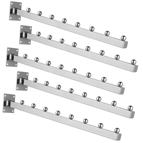 LABRIMP 5 Stück Teiliges Wandgarderoben Haken Platzsparend Metallener Wandkleiderhaken mit Perlendetail Vielseitig für Schlafzimmer und Badezimmer Stilvolles Quadratisches Design von LABRIMP