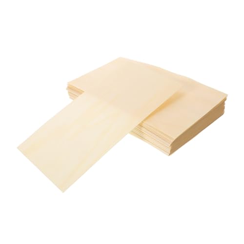 LABRIMP 50 Stück Blatt Furnierspäne einmalbesteck wegwerfgeschirr Unterlegscheiben Tabletts Snacks ölfeste Pads Retro-Broteinlage Lebensmittel Beschichtung Sushi-Platte Planke Holzspäne von LABRIMP