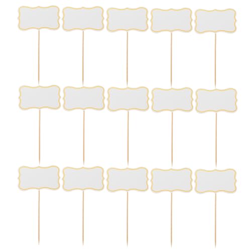 LABRIMP 50 Stück Käse -Tag -Flagge Zeichen für Käse Wurstwarenkäseetiketten Etiketten für Wurstwaren Vorspeise Zeichen leere zahnstocherfahnen Partydekorationen Weiß von LABRIMP