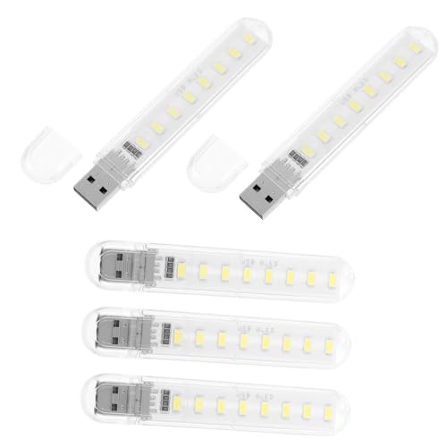 LABRIMP 5Stücke USB LED Nachtlichter Mini Lampe für Camping Flur Schlafzimmer Sanftes für Innen Außenbereiche USB für Einfache Nutzung von LABRIMP