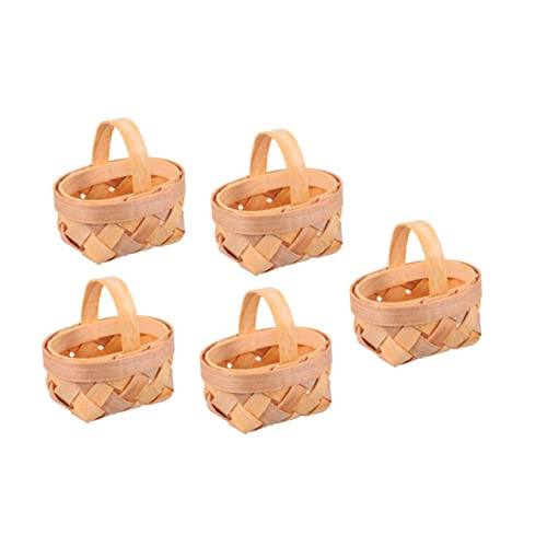 LABRIMP 5stücke Mini-weidenkorb Für Hochzeit Handgefertigte Korbdekoration Kleiner Blumenkorb Hochzeitsdeko Geschenkverpackungskorb Heimwerkerprojekt Korb Für Dekorationsstück Für von LABRIMP
