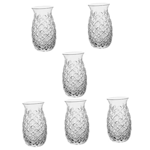LABRIMP 6 STK Glas Eistee Tasse Coole Weingläser Neuheitsbrille Glaswaren in Ananasform Saftbecher Ananas Tasse Wasserbecher Martini-gläser Kopfschale Absinth-gläser Transparent LABRIMP 6 STK Glas Eistee Tasse Coole Weingläser Neuheitsbrille Glaswaren in Ananasform Saftbecher Ananas Tasse Wasserbecher Martini-gläser Kopfschale Absinth-gläser Transparent von LABRIMP