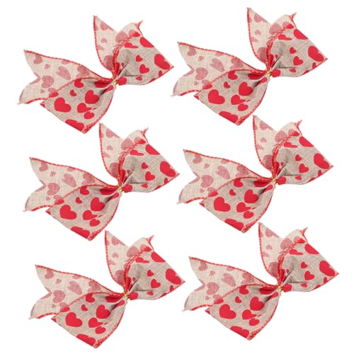LABRIMP 6 Stück Teiliges Herzmotiv Schleifen für Valentinstag Dekorative Bogen für Geschenkverpackungen und Festtagsdeko aus Robustem LABRIMP 6 Stück Teiliges Herzmotiv Schleifen für Valentinstag Dekorative Bogen für Geschenkverpackungen und Festtagsdeko aus Robustem von LABRIMP
