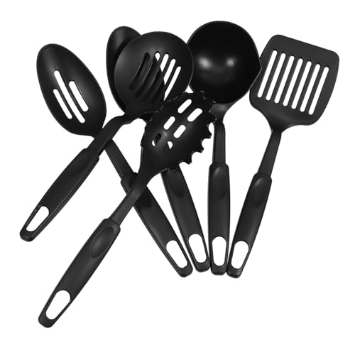 LABRIMP 6 Stück Teiliges Nylon Küchenutensilien Set Hitzebeständig Spülmaschinenfest Vielseitig Robust Kochlöffel Pfannenwender Servierlöffel für Haushaltsküche von LABRIMP