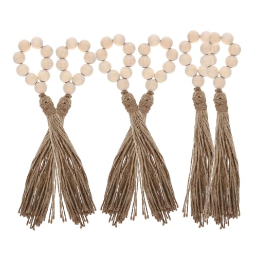 LABRIMP 6 Stück Teiliges Serviettenringe aus Holz mit Perlen und Quasten Rustikale Serviettenhalter für Tischdekoration für Hochzeiten Partys und LABRIMP 6 Stück Teiliges Serviettenringe aus Holz mit Perlen und Quasten Rustikale Serviettenhalter für Tischdekoration für Hochzeiten Partys und von LABRIMP