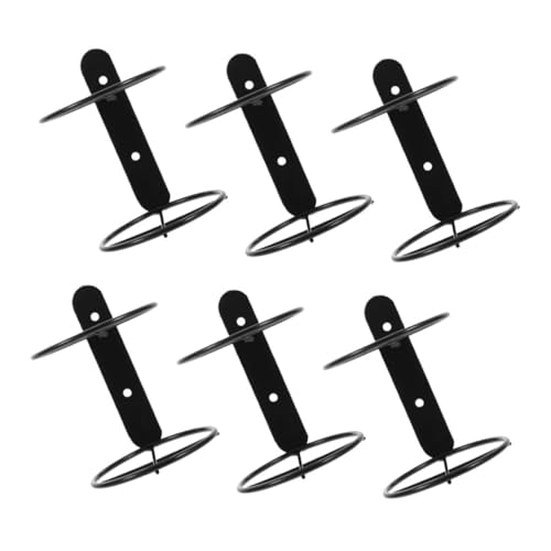 LABRIMP 6 Stück Teiliges Wand Weinregal aus Metall Spiralförmiger Flaschenhalter Langlebiger Weinflaschen Organizer Einfache Montage Stilvolles Weinregal für Bar und Küche Schwarzes von LABRIMP