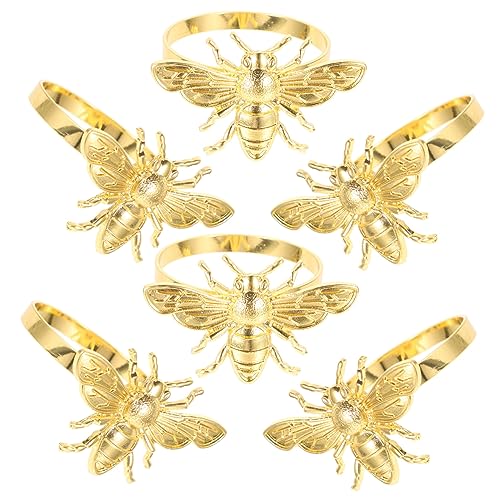 LABRIMP 6stücke Bienenförmige Serviettenhalter Aus Metall Hochwertige Tischdeko Für Partys Hochzeiten Und Besondere Anlässe Robuste Und Wiederverwendbare Serviettenringe Für Jeden von LABRIMP