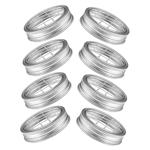 LABRIMP 8 Sätze Teiliges Blumenvasen Deckel Set mit Stabilem Edelstahlring und Netz Wiederverwendbarer Blumentopf Einsatz für Mason Gläser Praktischer Halter für Kreative von LABRIMP