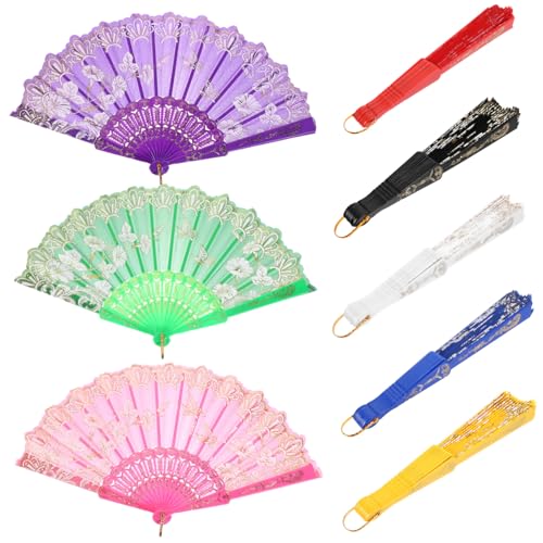LABRIMP 8 Stück Faltbarer Handfächer im Retro Stil Teiliges für Tanz Sommerveranstaltungen Dekoration und Aufführungen Chinesischer Klappfächer LABRIMP 8 Stück Faltbarer Handfächer im Retro Stil Teiliges für Tanz Sommerveranstaltungen Dekoration und Aufführungen Chinesischer Klappfächer von LABRIMP