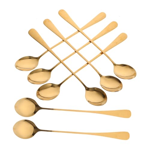LABRIMP 8 Stück Teiliges Goldfarbener Edelstahl-kaffeelöffel mit Langem Griff Ergonomisch Hitzeschutz für Espresso Dessert Kuchen Eis und Cappuccino Modernes Minimalistisches Design LABRIMP 8 Stück Teiliges Goldfarbener Edelstahl-kaffeelöffel mit Langem Griff Ergonomisch Hitzeschutz für Espresso Dessert Kuchen Eis und Cappuccino Modernes Minimalistisches Design von LABRIMP