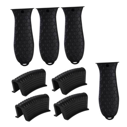 LABRIMP 8 Stück Teiliges Set Silikon Topfhandschutz Hitzeschutz für Kochgeschirr Verbrühung und rutschfest Passend für Gusseisenpfannen Bratpfannen und LABRIMP 8 Stück Teiliges Set Silikon Topfhandschutz Hitzeschutz für Kochgeschirr Verbrühung und rutschfest Passend für Gusseisenpfannen Bratpfannen und von LABRIMP