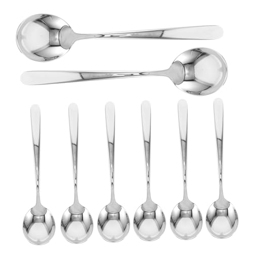 LABRIMP 8 Stück Teiliges Sus Edelstahl Suppenlöffel Große Runde Schöpfköpfe Robust und Spülmaschinenfest zum Servieren von Suppe und Vorspeisen Stilvolles Küchenbesteck für LABRIMP 8 Stück Teiliges Sus Edelstahl Suppenlöffel Große Runde Schöpfköpfe Robust und Spülmaschinenfest zum Servieren von Suppe und Vorspeisen Stilvolles Küchenbesteck für von LABRIMP