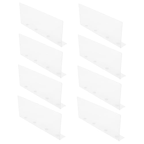 LABRIMP 8Stücke Transparente Regalteiler Verstellbar für Kleider Handtücher Schuhe und Bücher für Büro und und Installieren von LABRIMP