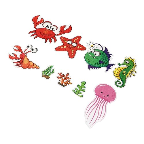LABRIMP 9 Stück Teiliges Antirutsch Badewannenaufkleber für Cartoon Seetiere Design rutschfest für Sicheres Baden und LABRIMP 9 Stück Teiliges Antirutsch Badewannenaufkleber für Cartoon Seetiere Design rutschfest für Sicheres Baden und von LABRIMP