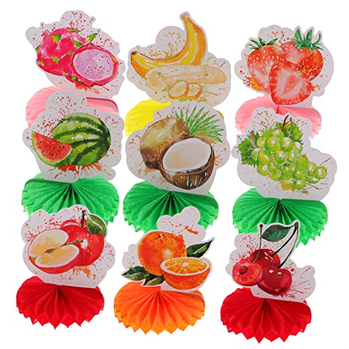 LABRIMP 9 Stück Teiliges Obst Themen Wabenmittelstück für Hawaiianische Partys Tischdekoration für Sommerfeiern Kreative Waben Dekorationen für Zuhause und Feste von LABRIMP